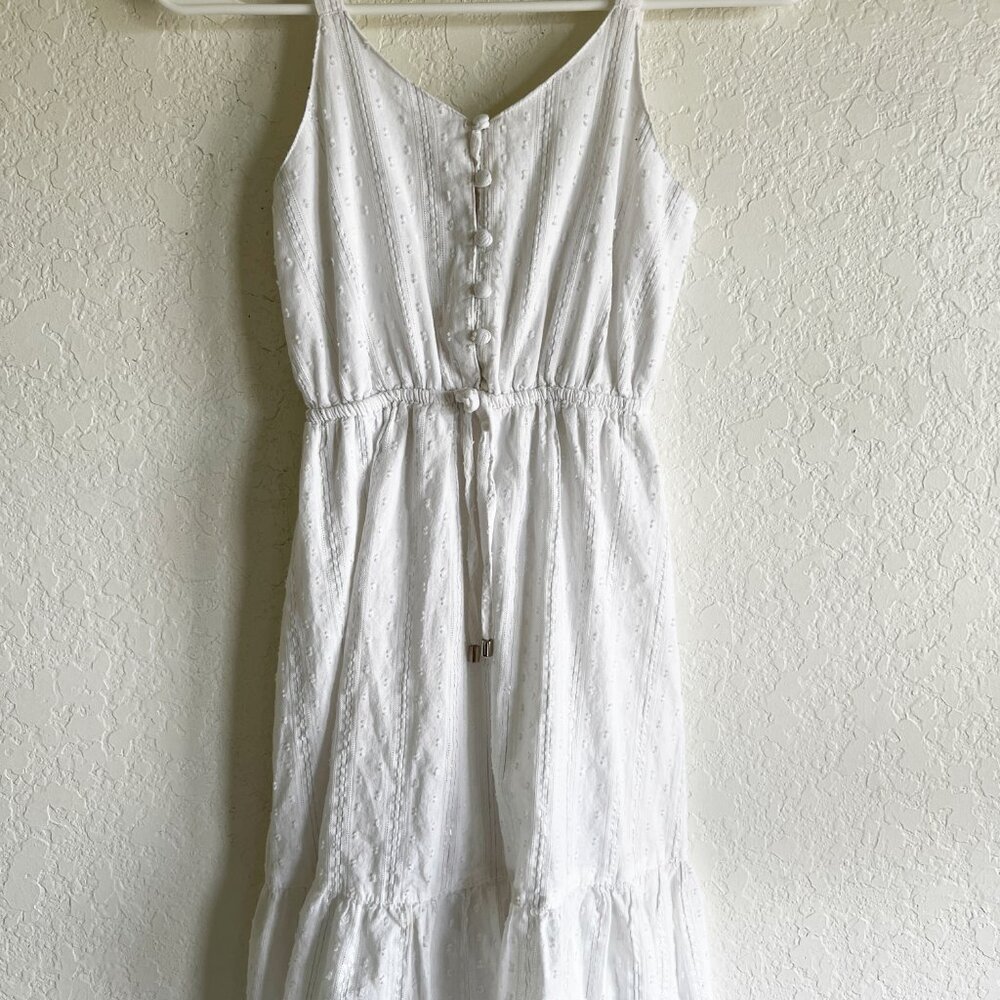 Japna Girls White Midi Dress 100% Cotton-Lined Bridal Flower Girl Cottagecore